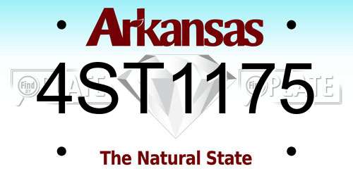 4ST1175 Arkansas License Plate