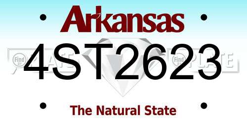 4ST2623 Arkansas License Plate