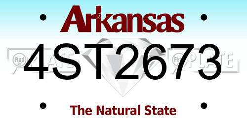 4ST2673 Arkansas License Plate