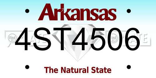 4ST4506 Arkansas License Plate