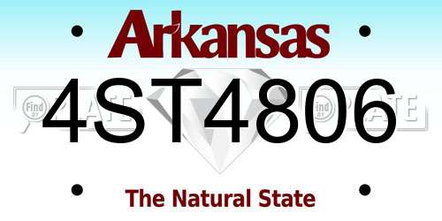 4ST4806 Arkansas License Plate