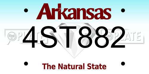 4ST882 Arkansas License Plate