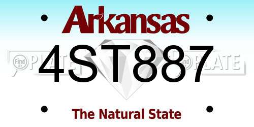 4ST887 Arkansas License Plate