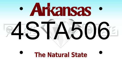 4STA506 Arkansas License Plate