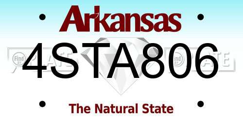 4STA806 Arkansas License Plate