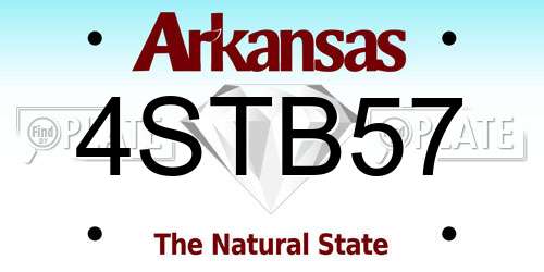 4STB57 Arkansas License Plate
