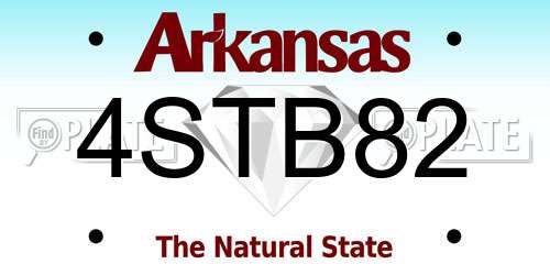 4STB82 Arkansas License Plate