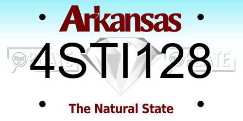 4STI128 Arkansas License Plate