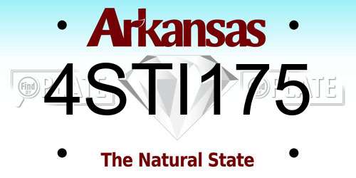 4STI175 Arkansas License Plate