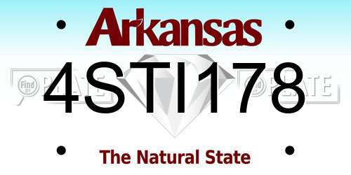 4STI178 Arkansas License Plate