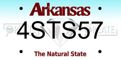 4STS57 Arkansas License Plate