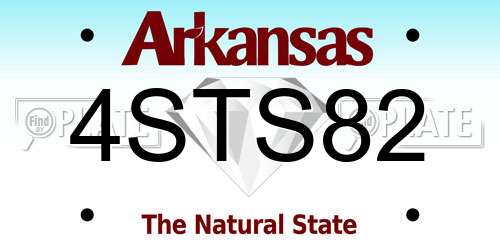 4STS82 Arkansas License Plate
