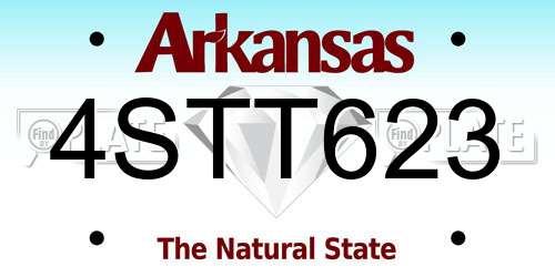 4STT623 Arkansas License Plate