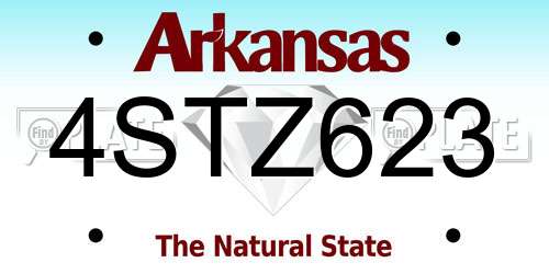 4STZ623 Arkansas License Plate
