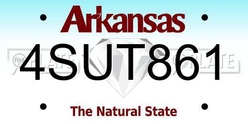 4SUT861 Arkansas License Plate