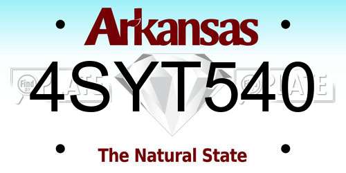 4SYT540 Arkansas License Plate