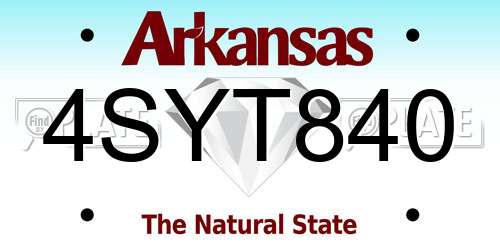4SYT840 Arkansas License Plate
