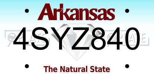 4SYZ840 Arkansas License Plate