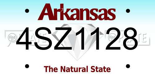 4SZ1128 Arkansas License Plate
