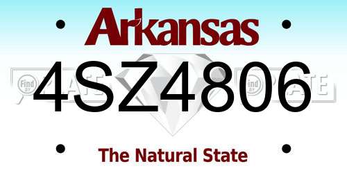 4SZ4806 Arkansas License Plate