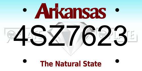 4SZ7623 Arkansas License Plate