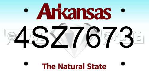 4SZ7673 Arkansas License Plate
