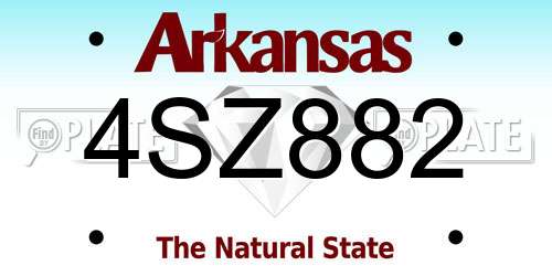 4SZ882 Arkansas License Plate