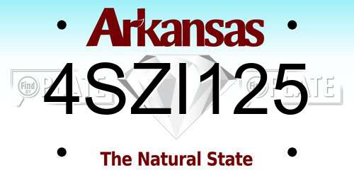 4SZI125 Arkansas License Plate