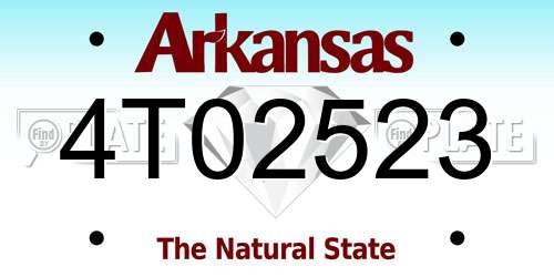 4T02523 Arkansas License Plate