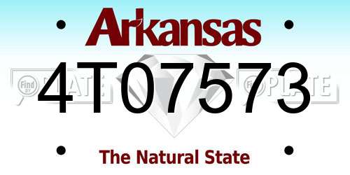 4T07573 Arkansas License Plate