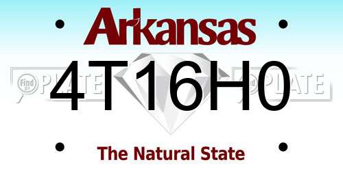4T16H0 Arkansas License Plate