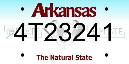 4T23241 Arkansas License Plate