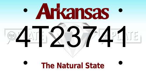 4T23741 Arkansas License Plate