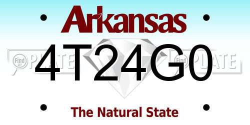 4T24G0 Arkansas License Plate