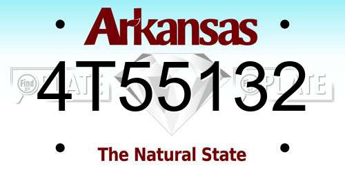 4T55132 Arkansas License Plate