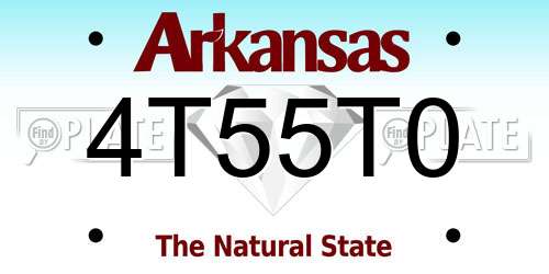 4T55T0 Arkansas License Plate