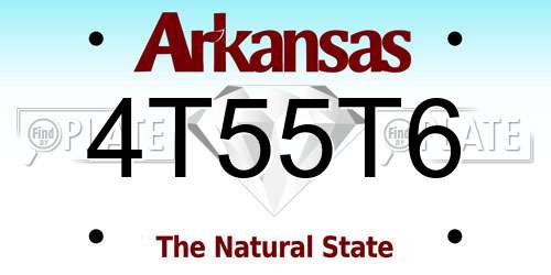 4T55T6 Arkansas License Plate
