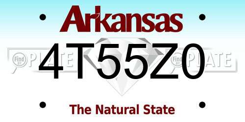 4T55Z0 Arkansas License Plate