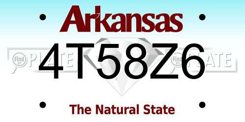 4T58Z6 Arkansas License Plate