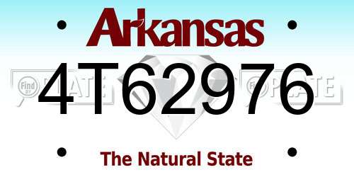 4T62976 Arkansas License Plate