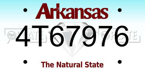 4T67976 Arkansas License Plate