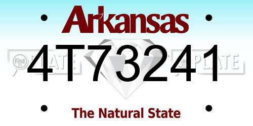 4T73241 Arkansas License Plate