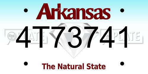 4T73741 Arkansas License Plate