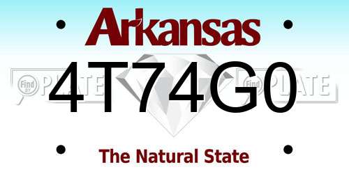 4T74G0 Arkansas License Plate