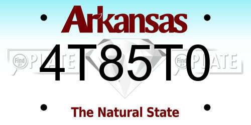 4T85T0 Arkansas License Plate
