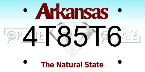 4T85T6 Arkansas License Plate