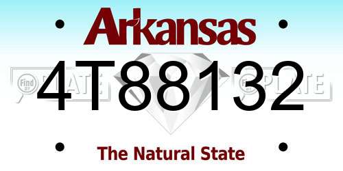 4T88132 Arkansas License Plate