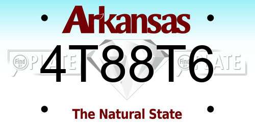 4T88T6 Arkansas License Plate