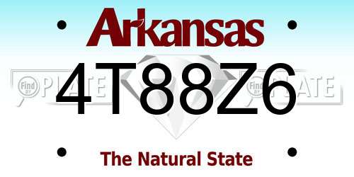 4T88Z6 Arkansas License Plate