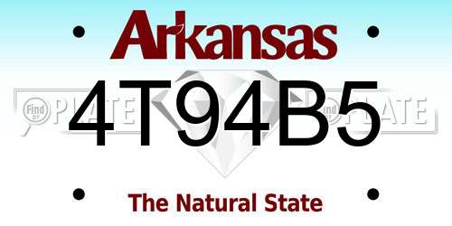 4T94B5 Arkansas License Plate